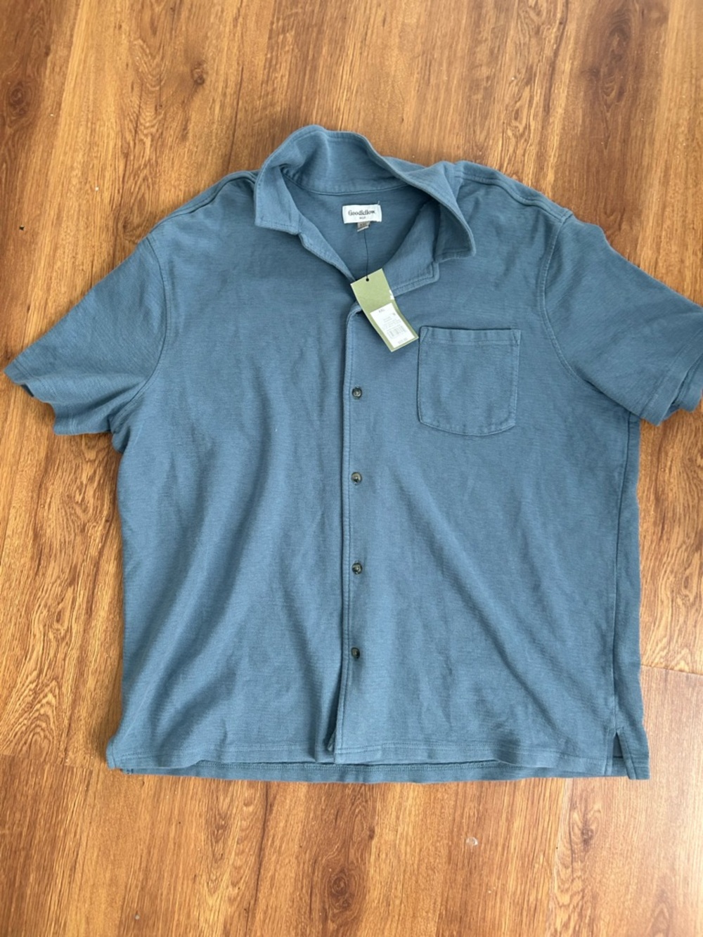 Goodfellow & Co Men's Short-Sleeve Button Shirt - Slate Blue